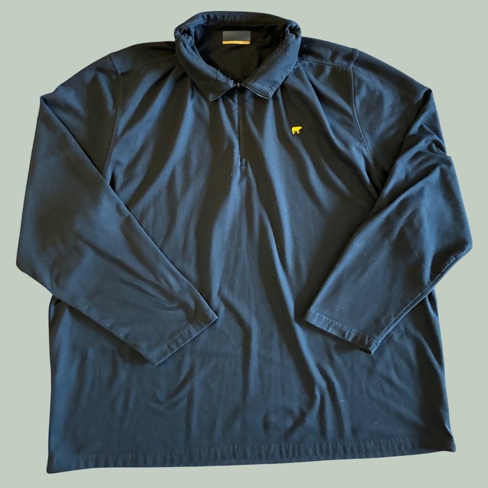 Jack Nicklaus Golden Bear Men XXL Black Quarter Zip Pullover Golf Shirt Long Slv